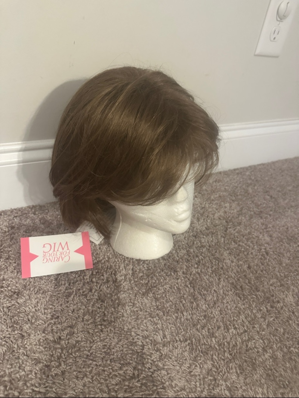 TLC Short Layered Wig in Light Brown with Soft Bangs